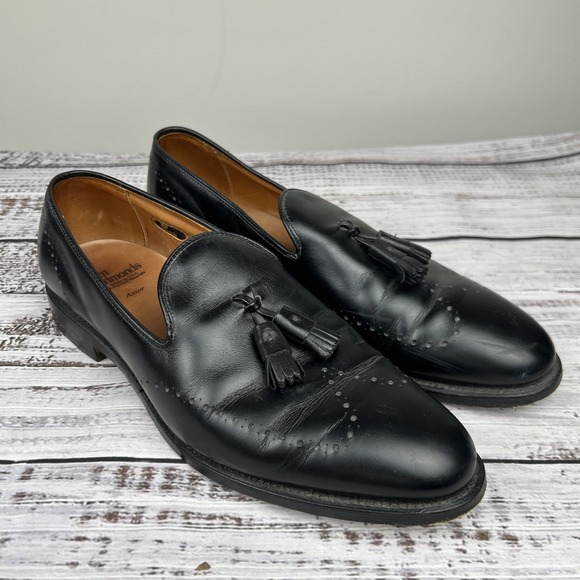 Allen Edmonds Astor 1107 Men\'s 10 D Black Leather Slip On Tassel Loafers Shoes main image 7